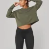 Sweatshirt “crop” com decote redondo de senhora - Estamparia Lisboa
