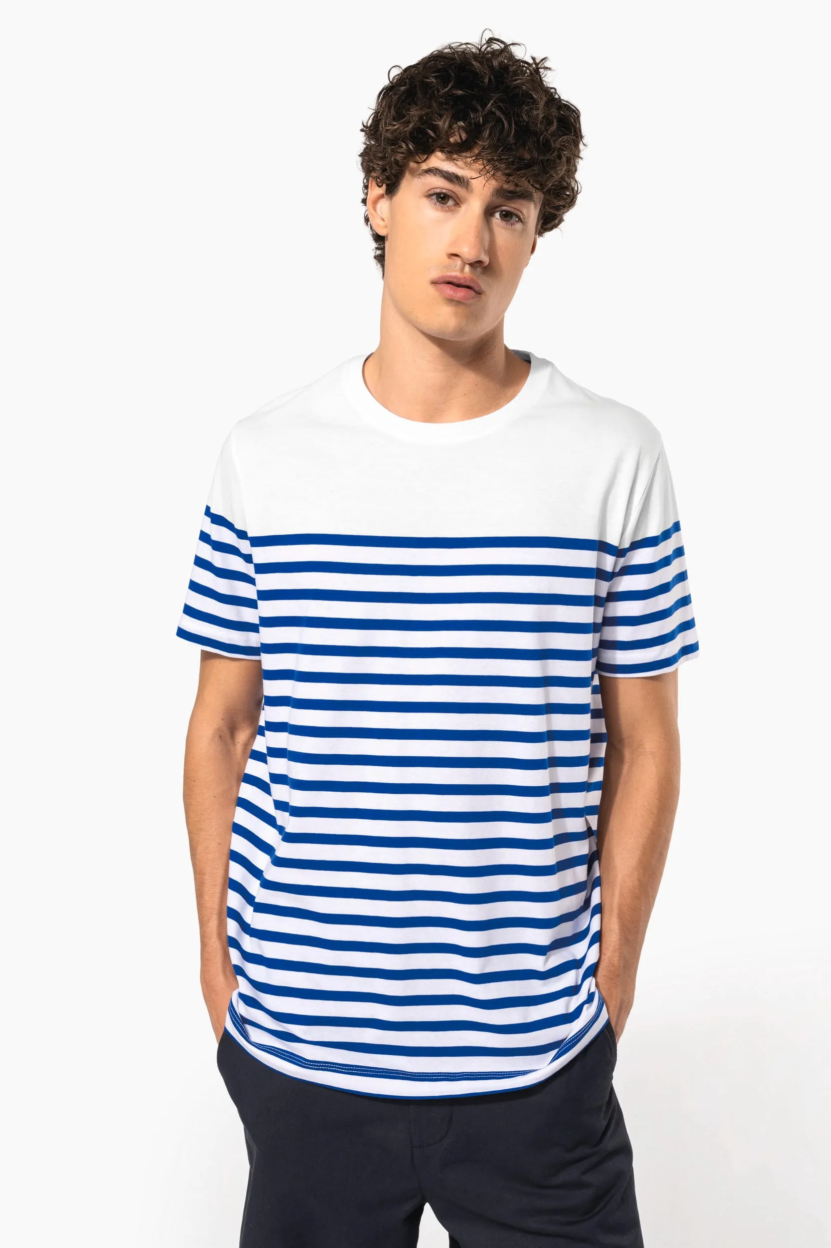 T-shirt estilo marinheiro Bio com decote redondo para homem - Estamparia Lisboa T-shirt estilo marinheiro Bio com decote redondo para homem - Estamparia Lisboa