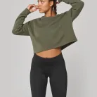 Sweatshirt “crop” com decote redondo de senhora - Estamparia Lisboa